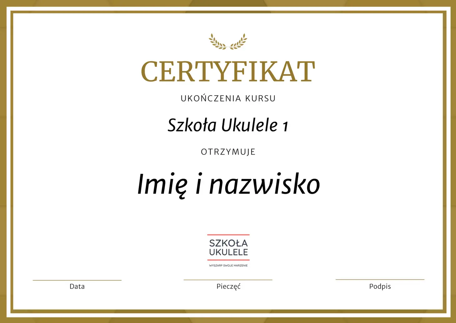 Szkoła ukulele 1 certyfikat Szkoła ukulele 1 certyfikat